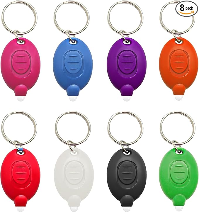 Mini LED Keychain Flashlights, Ultra Bright Keychain Flashlight Bulk, Compact and Lightweight Micro Torch, Emergency and Outdoor Pocket Flashlight, Multicolor Shell (8PCS)