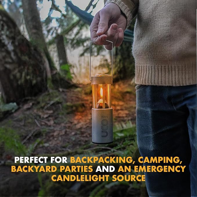 UCO Original Candle Lantern Value Pack with 3 Candles and Storage Bag, Original Size, Aluminum