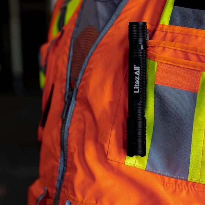 LitezAll 280 Lumen Tactical Flashlight, Compact LED Pocket Flashlight for Everyday Carry, Battery Powered EDC Light for Work, Outdoor, Emergency, and Home Use ??Easy Operation