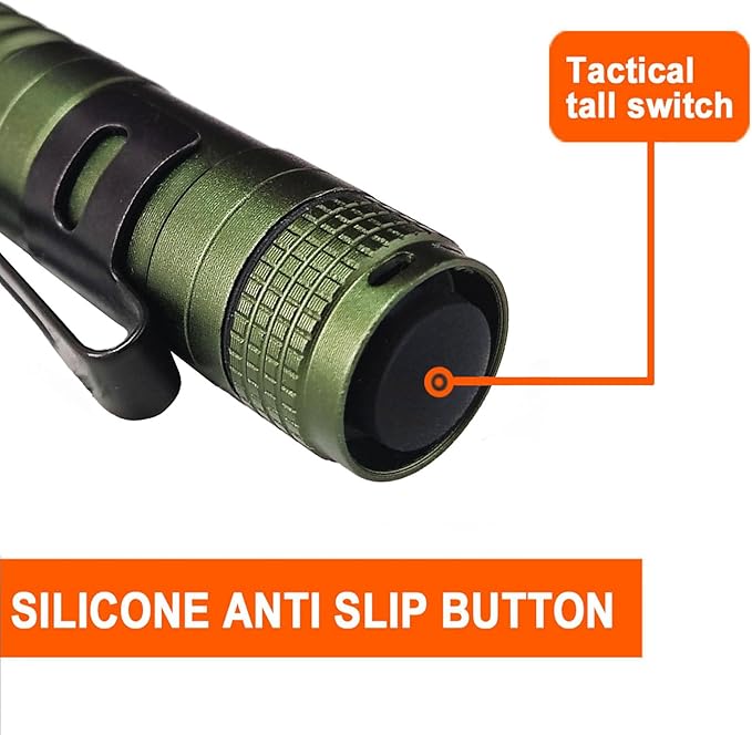 Beieverluck 20 Pack Pen Light Flashlight Mini Small Flashlight with Clip Waterproof LED Pocket Pen Flashlights for Camping, Inspection, Work, and Emergency(Large,Green)