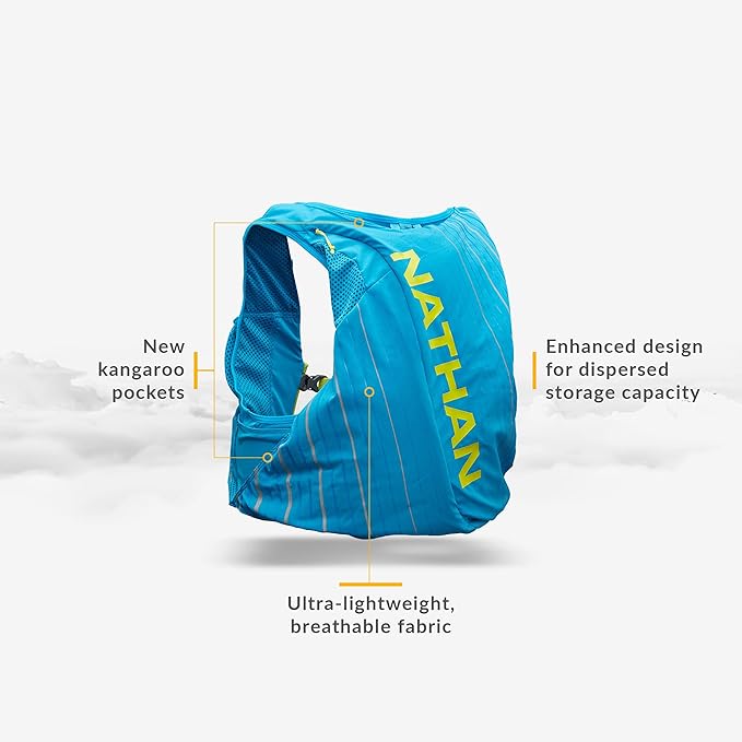 Nathan Pinnacle Race Vest 12L Hydration Pack, 1.6L Water Bladder, Running Vest, Water-Resistant Pockets, Lightweight & Moisture Wicking