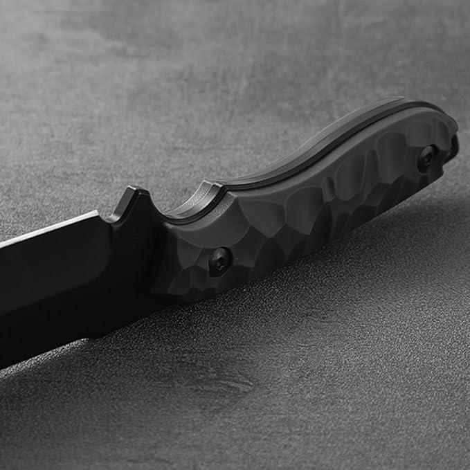 B-ER-DROP POINT Fixed Blade Hunting Knife, Survival Knife with Sheath, Full Tang, Full Black, Gifts for Men
