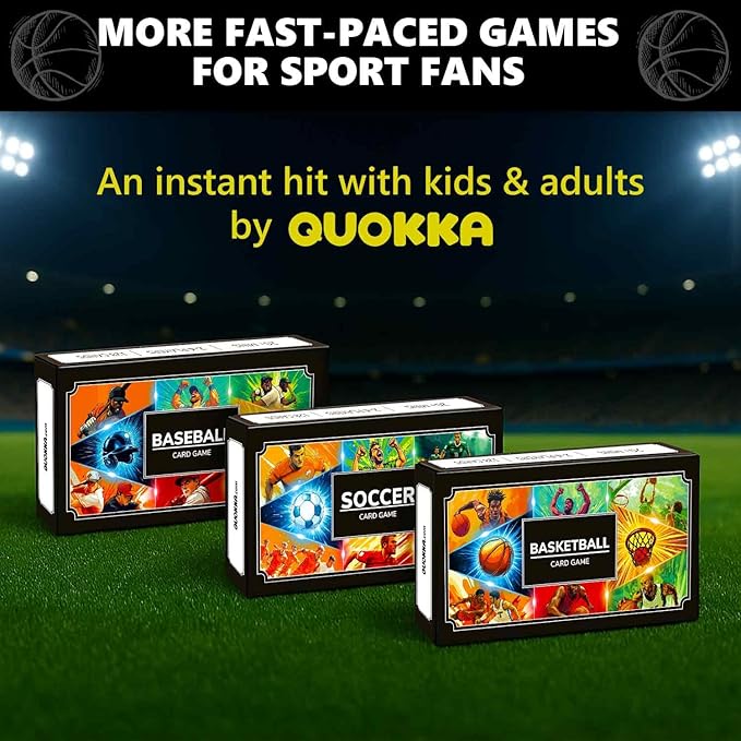 QUOKKA Basketball Fast-Paced Card Game for Kids & Adults ??128 Cards & Easy Rules ??Quick & Fun Matching Game ??2-8 Players ??Ages 8+ ??Perfect for Family Games Night, Travel and Parties