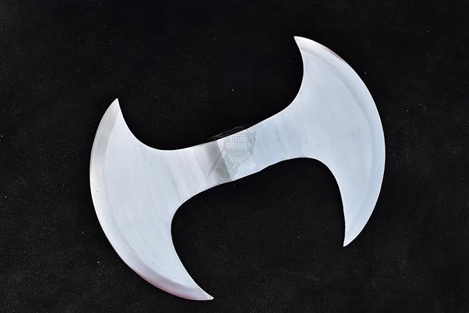 Double Pointed Axe Weapon, Viking Axe Costume Battle Edge, Collectible Gift, Medieval Hand Forged Double Edged Viking Axe, Twin Blade, Outdoors, Wood Chopping Axes