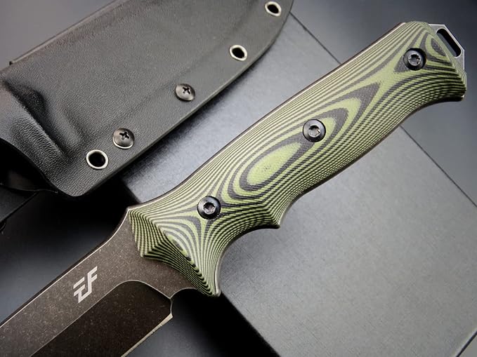 Eafengrow EF128 Fixed Blade Knife DC53 Steel Blade, Two Tone G10 Handle Full Tang Fixed Knifes Straight Knife for Working Camping Hunting Adventure EDC Tool Knife