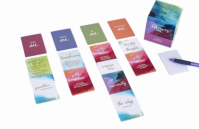 A Self-Love Game for Teenage Girls | Empowerment Tool to Inspire Self-Worth w/Questions & Conversations Based on These Core Values: Love Me | Trust Me | Be Me | Celebrate Me | PROJECT DISCOVER ME