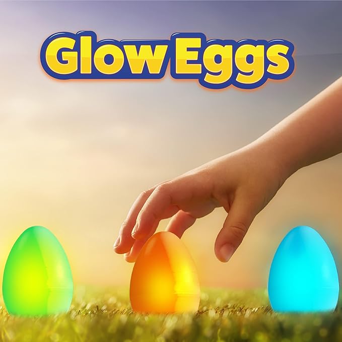 PartySticks 72 Easter Glow Eggs & 216 mini Glow Sticks 288pcs total, Glow-in-the-Dark Kids Teens Adults Easter Basket Stuffers Fillers Gift for Hunt Game, Party Favors, Boys Girls Classroom Prizes