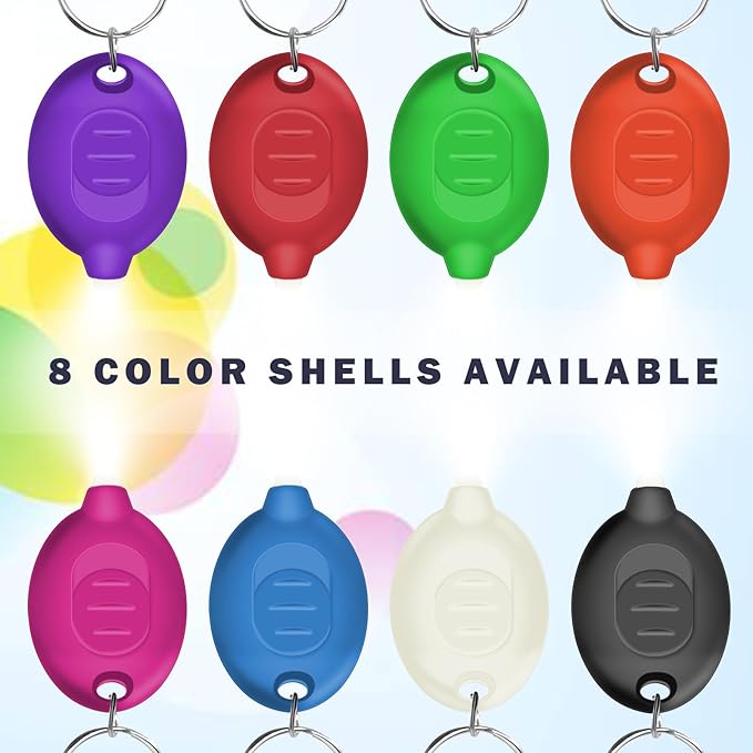 Mini LED Keychain Flashlight, Ultra Bright Tiny Flashlight, Small Keychain Flashlight White Light, Micro Pocket Key Ring LED Flashlight for Emergency Lighting - Multicolor Shell (96PCS)