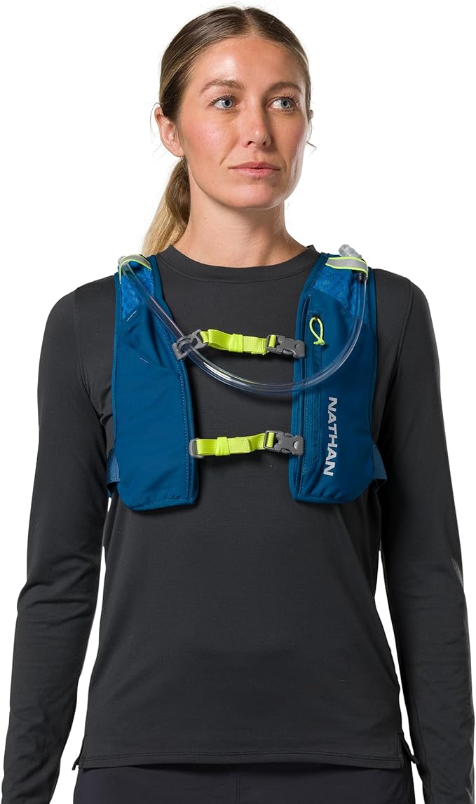 Nathan QuickStart 1.5L Hydration Pack Vest with Bladder or flasks, Storage Pockets, Breathable Moisture-Wicking Fabric, Adjustable Straps for Running, Hiking, Walking, Marathons, Obstacle Races