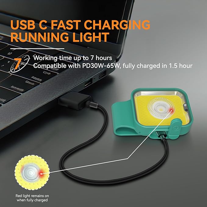 Yls Running Light, Rechargeable Clip on Running Lights for Runners, 12 Lighting Modes High Visibility Reflective Running Gear with Strong Magnetic, Dog Lights for Night Walking, Camping, Outdoor Adv