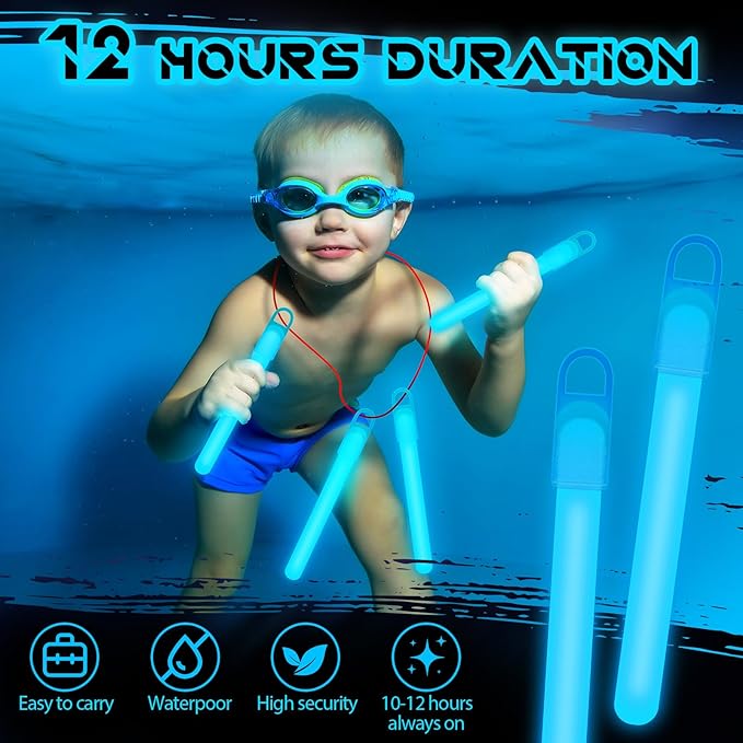 Lewtemi 50 Set 4'' Glow Sticks Bulk, Hallowee Glow in The Dark Party Supplies, Emergency Light Sticks with Lanyard, for Birthday, Light up, Neon, Halloween Theme Party Favors