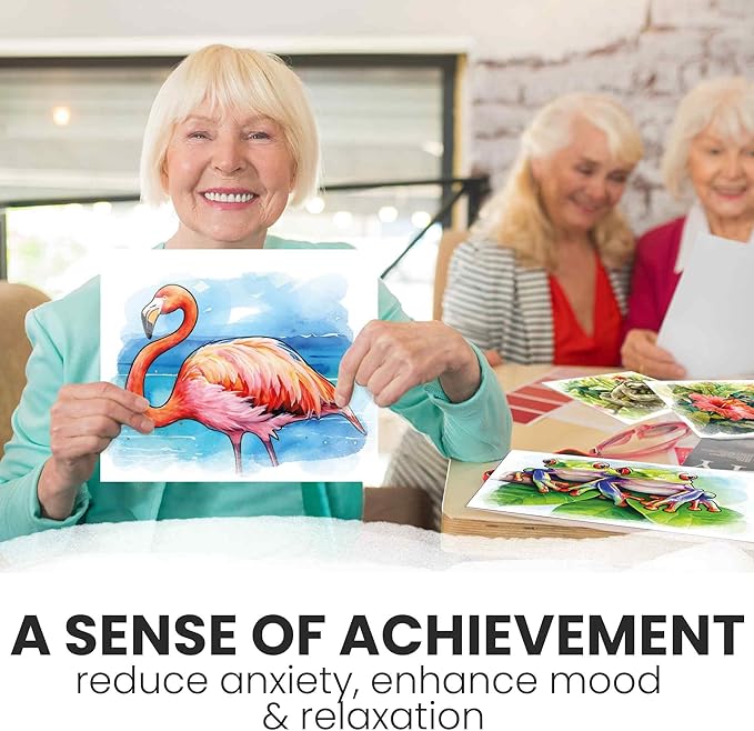 QUOKKA Dementia Activities for Seniors - Water Painting Alzheimers Products for Elderly - Reusable Activity Kits for Dementia Patients - Tropics Wildlife Relaxing Set