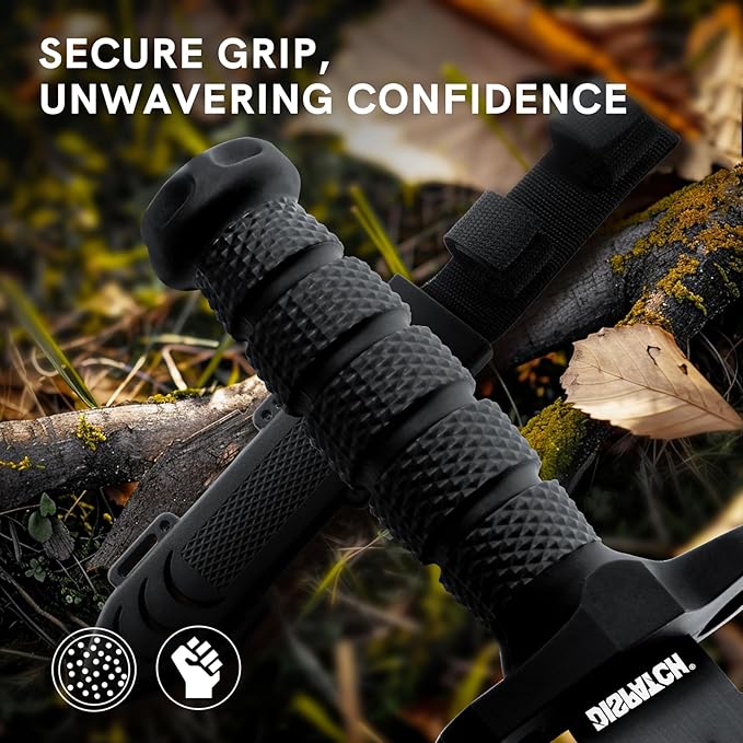 Dispatch Fixed Blade Hunting Knife with Sheath, 12-inch Survival Knives for Men Tactical Bowie Knife with Non-Slip Handle for Bushcraft, Outdoor Camping