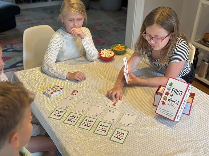 Holiday Party Game - The Christmas Card Game About How Your Friends & Family Rank Things - for Kids, Tweens, Teens, Adults, Families, Groups and Fun Parties with Polarizing Priorities