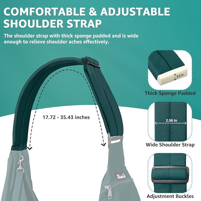 SlowTon Dog Carrier Sling - Thick Padded Shoulder Strap Adjustable Dog Carriers for Small Dogs, Puppy Carrier Purse for Pet Cat with Front Zipper Pocket Safety Belt Machine Washable (G, S)