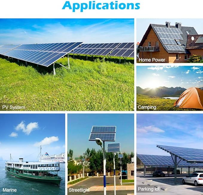 SUNGOLDPOWER 8pcs 370W Solar Panels Monocrystalline, Grade A Solar Cell, Waterproof IP68, High Efficiency Solar Panel On/Off Grid Supplies for Charging Station, Household, Marine, RV, Tiny House