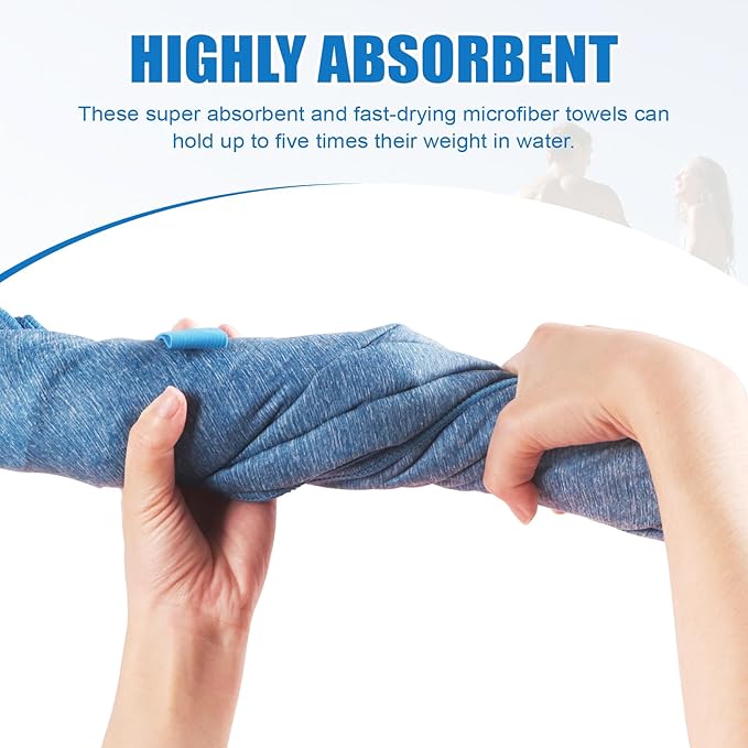 Quick Dry Microfiber Camping Towel Large for Beach Travel Body Yoga Swimming Pool Hiking(Blue, 30X60 Inch)