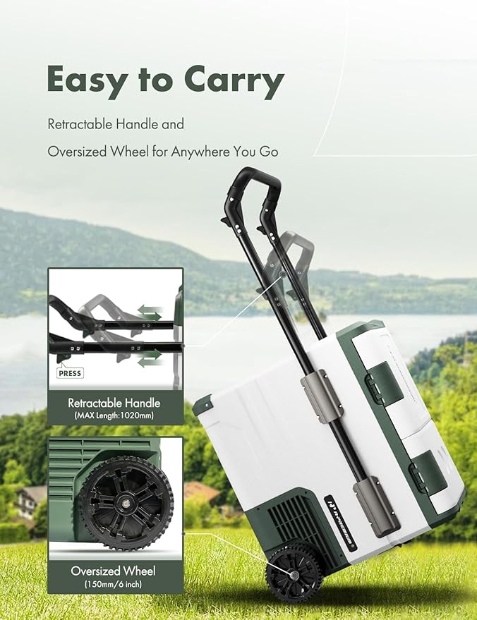 A-Premium 12 Volt Refrigerator 57QT/54.2L Portable Car Fridge Cooler, -4°F~68°F Separated Zone Portable Freezer APP Control with 12/24V DC & 110/240V AC Adapter,for Travel Car Camping Truck Roadtrips