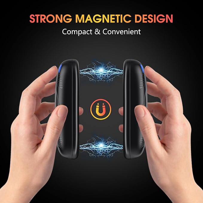Hand Warmers Rechargeable 10000mAh 2 Pack, FANDLISS Electric Hand Warmers with Double Side Heating 3 Levels Heat, Portable Pocket Heater with AI-Smart Chips, Gifts for Work, Outdoor, Golf, Hunting