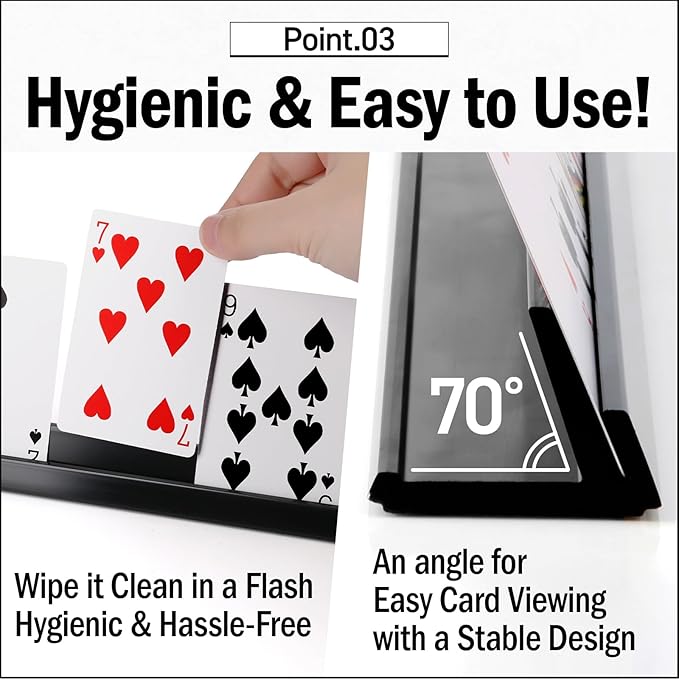 Lightweight Non-Slip Card Holder Stand ??Set of 2, 13.4 Inches ??Made in Japan for Card Games and TCG, Anti-Skid Base (2 Pack-Black)