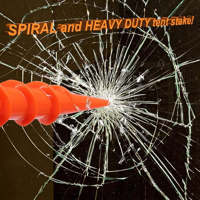 Beach Tent Stakes Canopy Anchors Canopy Stakes Heavy Duty Screw Shape 10 inch - 8 Pack Orange