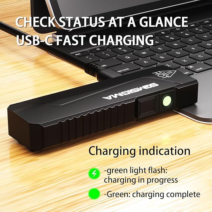 1500 Lumen Compact Flat Flashlight 2Pack, USB-C Rechargeable Ultra Thin Portable EDC Flashlight, 6-Mode Pocket Light for Outdoor Camping, Emergency, and Home Use