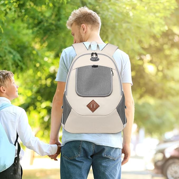 Cat Backpack, Dog Backpack Carrier for Cat and Puppy, Ventilated Pet Backpack for Hiking, Camping, Airline Approved Cat Backpack(White)