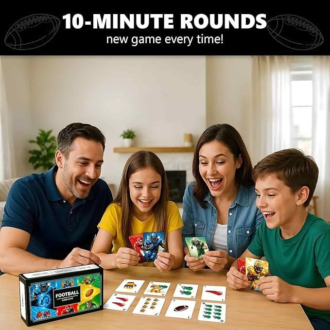 QUOKKA Football Fast-Paced Card Game for Kids & Adults ??128 Cards & Easy Rules ??Quick & Fun Matching Game ??2-8 Players ??Ages 8+ ??Perfect for Family Games Night, Travel and Parties