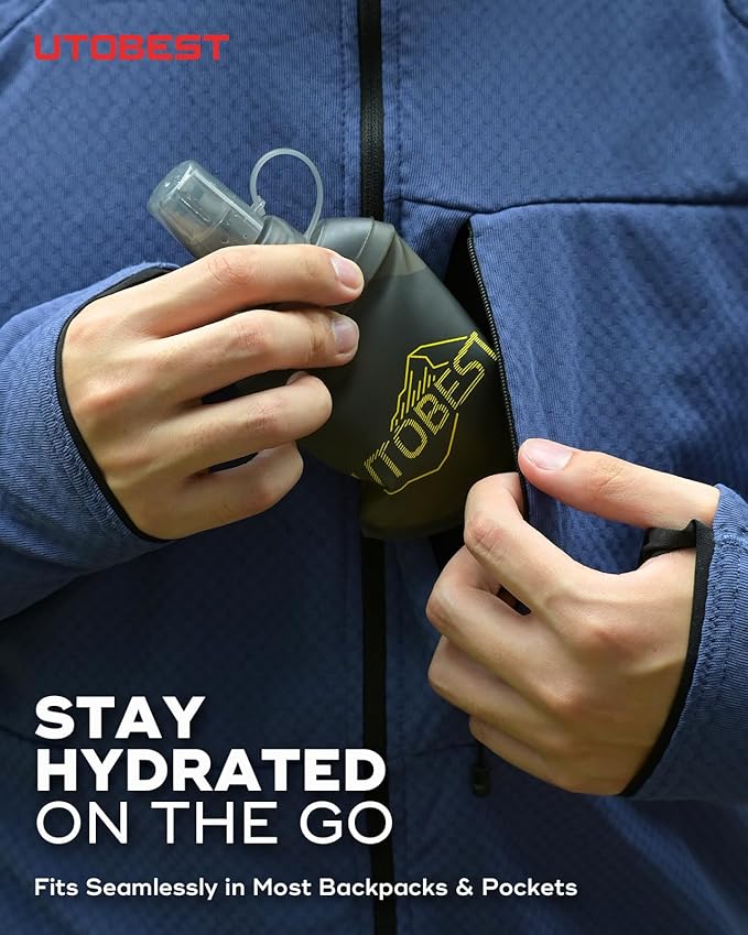 Soft Flask, 1 Pack Flexible TPU Hydration Water Bottle, Collapsible for Running, Hiking, Cycling, Climbing, and Marathon