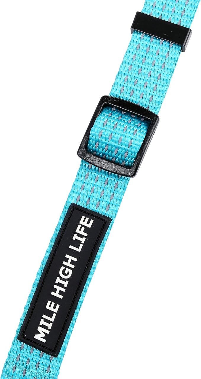 Mile High Life Dog Collar, Nylon Reflective Dog Collars w Pull D-Ring, Light Weight Puppy Collars, Hanger Dog Collars for Large Dogs(Green, Medium)