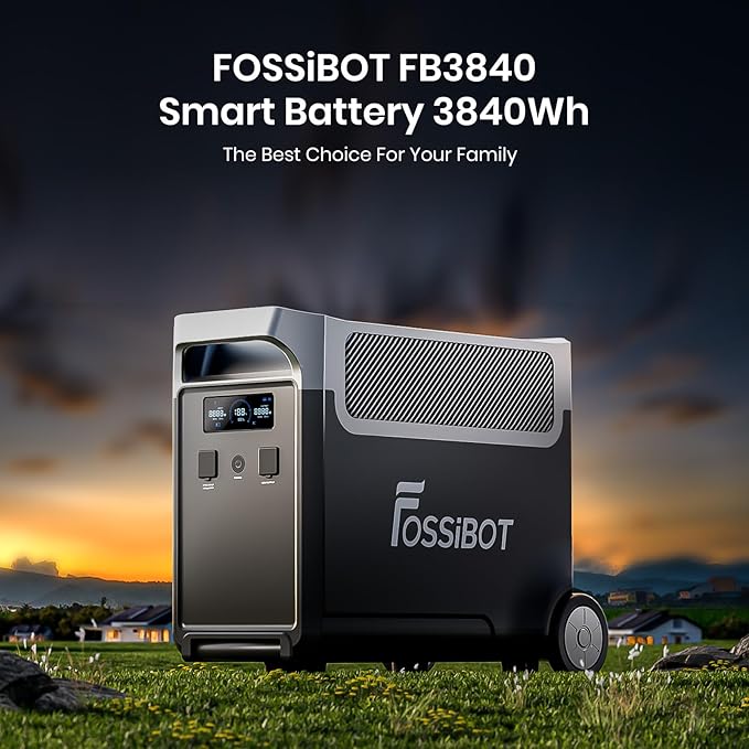 FOSSiBOT FB3840 LiFePO4 upgraded version 3840Wh Capacity Expandable Up to 11520Wh Power Station, Quick Charge, Additional Battery for Home, Emergency Power, Camping Trips Travel,RV