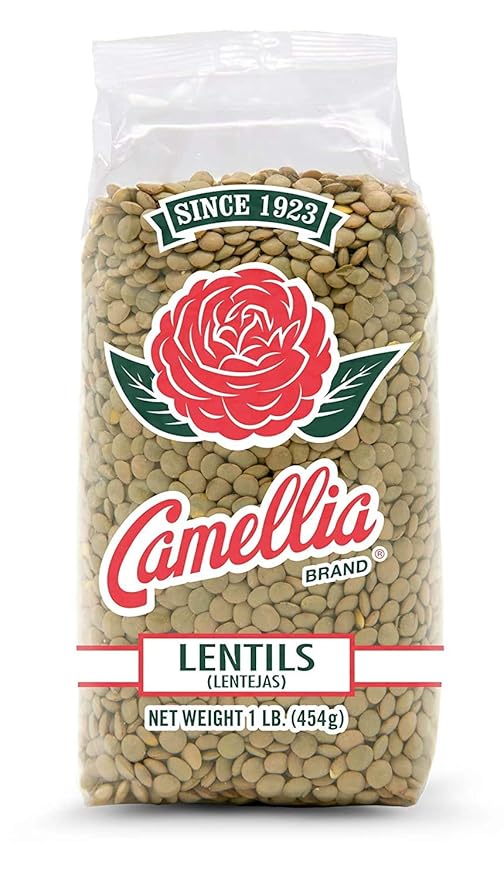 Camellia Brand Dried Lentils – Premium Non-GMO Dry Lentils Peas, High Protein Plant-Based Food for Soups, Stews, Salads, Curries, Beans, Meal Prep, and Healthy Vegetarian & Vegan Cooking, 1 Pound (Pack of 12)