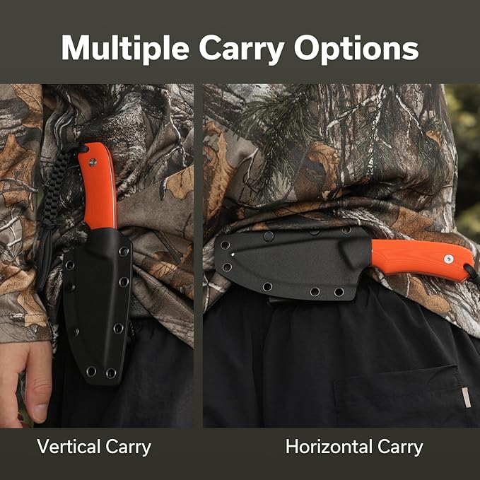 CIVIVI Gander Fixed Blade Knife with Kydex Sheath, 3.63" 14C28N Blade Full Tang Knife G10 Handle, Designed By Matt Gentry for Hunting Camping EDC C24058B-1 (Orange)