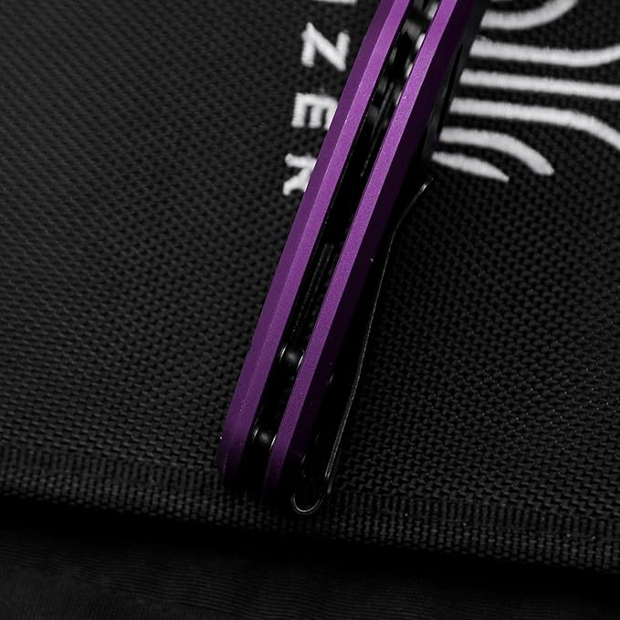 Kizer C01C Sheepdog Pocket Knife, 3.15" 154CM Blade Folding Knife with Durable Purple Aluminum Handle, EDC Camping Knives with Clutch Lock, Hiking Survival Knives with Thumb Stud and Hole, V4488AC1