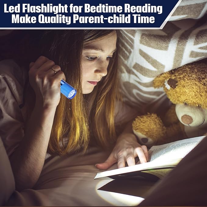 VIHOSE 20 Pcs Mini Flashlights Bulk, Bright Aluminum Handheld Flash Light with Lanyard Small LED Flashlights for Night Reading Emergency Hurricane Camping Hiking, Batteries Not Included(Blue)