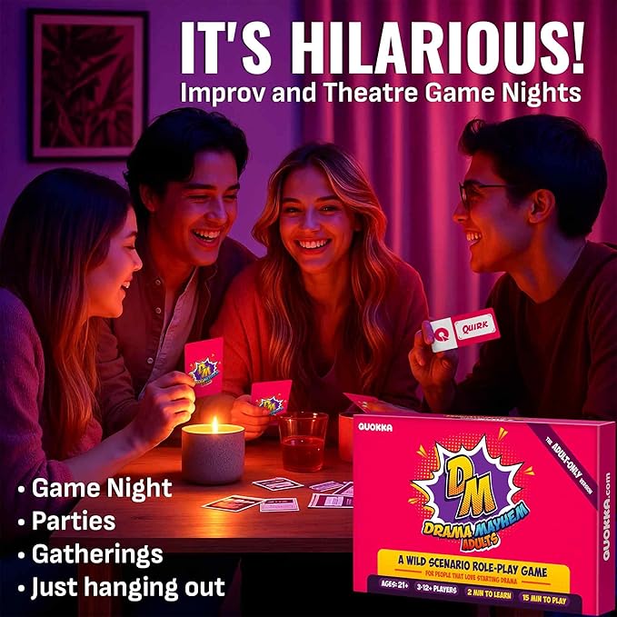 QUOKKA Charades & Guessing Game for Adults - 120 Hilarious Scenarios & Quirk Cards | Perfect for Adult Game Night, Parties, Gifts & Reunions | Original Pack