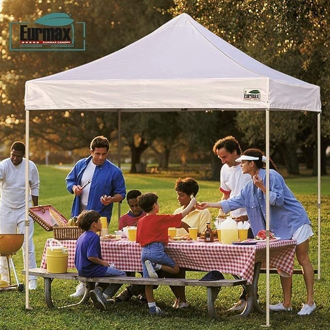 Eurmax USA Pop Up Canopy Replacement Canopy Tent Top Cover, Instant Canopy Top Cover ONLY,Bonus 4PC Pack Weight Bag (8x12, Navy Blue)