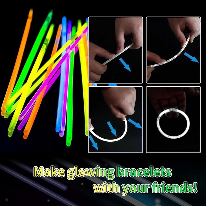 40 Pack 8??White Glow Sticks Bracelet Necklaces Bulk with 40 Connectors Neon Glow In The Dark Party favors Supplies for Holiday Birthday Party Decoration (White)