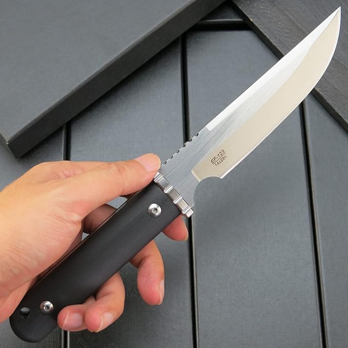 Eafengrow EF123 Fixed Blade Knife 14c28n Steel Blade G10 Handle Fixed Knife for Outdoor Camping Hunting Survival Tool Knives with Kydex Sheaths