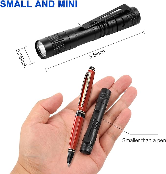 10 Pack Mini LED Flashlight 3.3 Inch Pocket Pen High Lumens Handheld Flashlight with Clip for Camping,Outdoor,Emergency