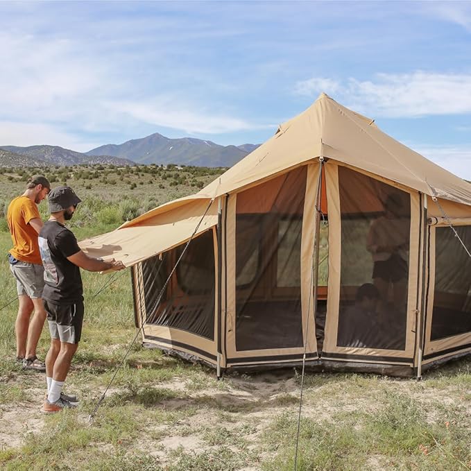 WHITEDUCK Altimus Canvas Tent with Stove Jack, Waterproof, 4 Season Luxury Camping and Glamping Tent Outdoor