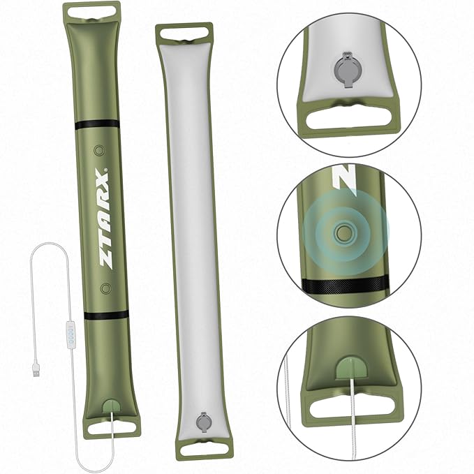 Inflatable Camping Light, 34" Expandable Tent Lantern, 4 Lighting Modes, IP66 Waterproof, Portable Plug-in Tube Light for Outdoor, Hiking, Emergencies