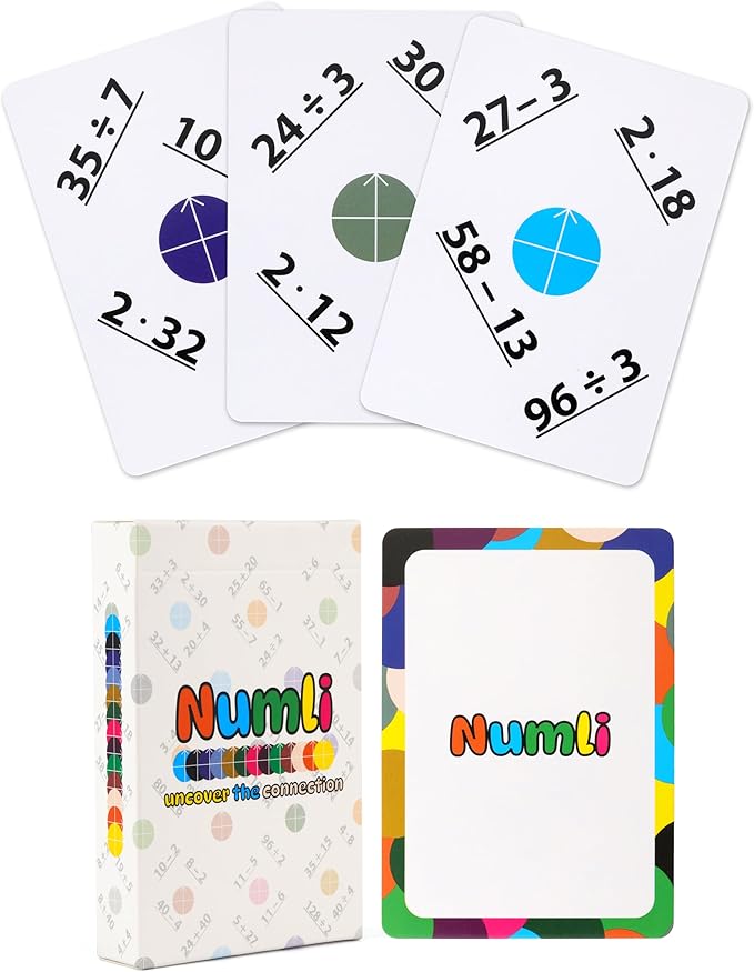 Numli - Math Booster Game 5th, 6th, 7th Grade - More Fun Than Flash Cards - Add, Subtract, Multiply, Divide - Classroom Games - Educational Games - Math Card Games