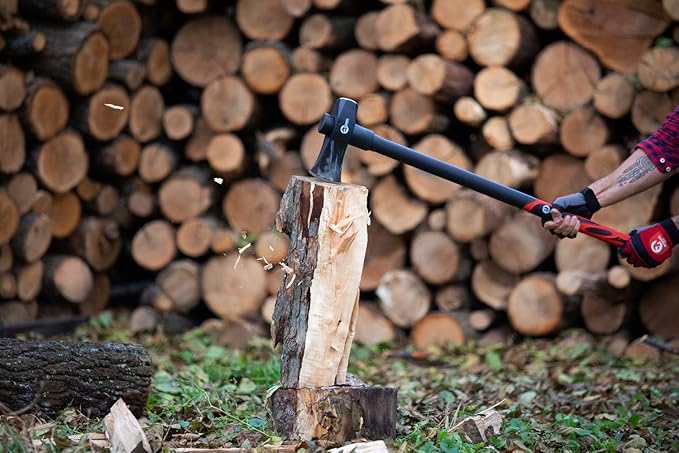 INTERTOOL 36-inch Splitting Maul, Heavy Duty Wood Splitter Axe, 6 lb / 2500 g, Shock Absorbing Fiberglass Anti-Slip Handle with Blade Cover HT-0273