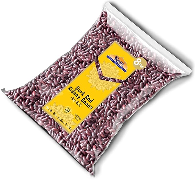 Rani Red Kidney Beans, Dark 128oz (8lbs) 3.63kg Bulk ~ All Natural | Vegan | Gluten Friendly | NON-GMO | Kosher | Raj Mah