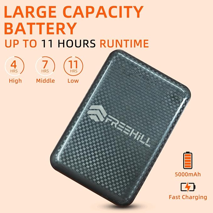 FREEHILL Merino Wool Heated Socks for Men Women, 5000mAh One-Click Control Rechargeable Cold Weather Heated Ski Socks
