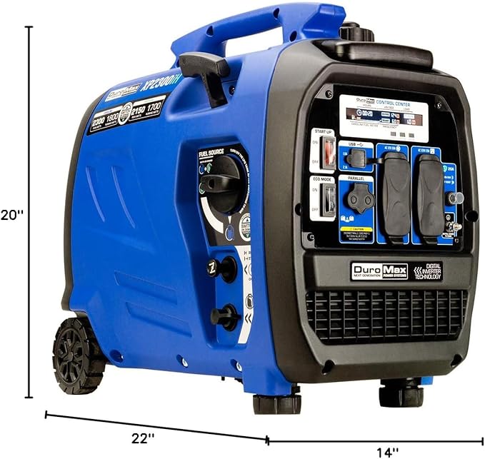 DuroMax XP2300iH 2,300-Watt Dual Fuel Portable Digital Inverter Generator - Gas & Propane, RV & Emergency Ready