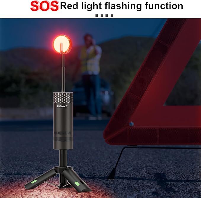 Camping Lights Rechargeable, Detachable Camping Lantern with Stand, Telescopic Waterproof Camp Lamp, Magnetic Work Hanging Light, LED Tent Flashlights for Emergency (Black- Upgraded)