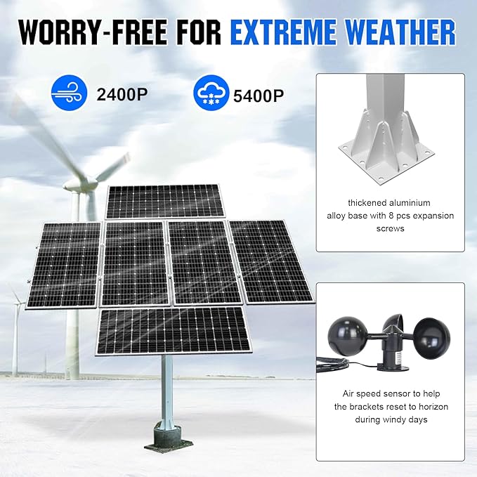 ECO-WORTHY Solar Panel Dual Axis Tracking System (Increase 40% Power) with Tracker Controller, Complete Solar Tracker Kit, Ideal for Different Solar Panels, for Yard/Farm/Field