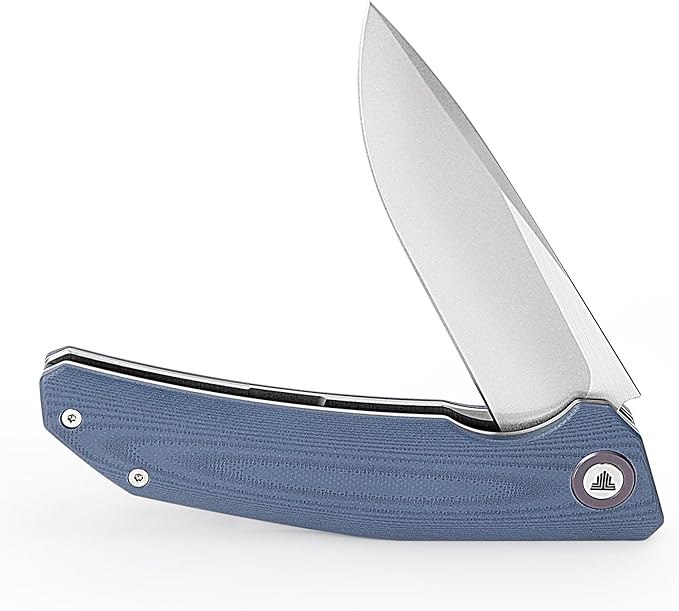 Folding Pocket Knife for Men,Hunting Outdoor Flipper EDC Knives,3.7in CPM S35VN Powder Steel Blade,Titanium Ring and Clip G10 Liner Lock Handle,Camping Tool,Phoenix-03G